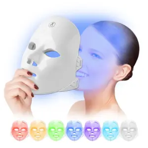 7 Colors Light LED Facial Mask with Neck Face Care Treatment Beauty Anti Acne Therapy Face Whitening Skin Rejuvenation Machine