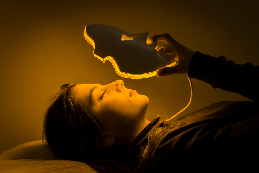 LED face mask for acne skincare routine